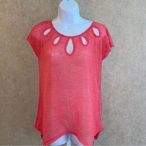 ⚫️ ErGuo By Minty Sheer Women Top Size S Red NWOT